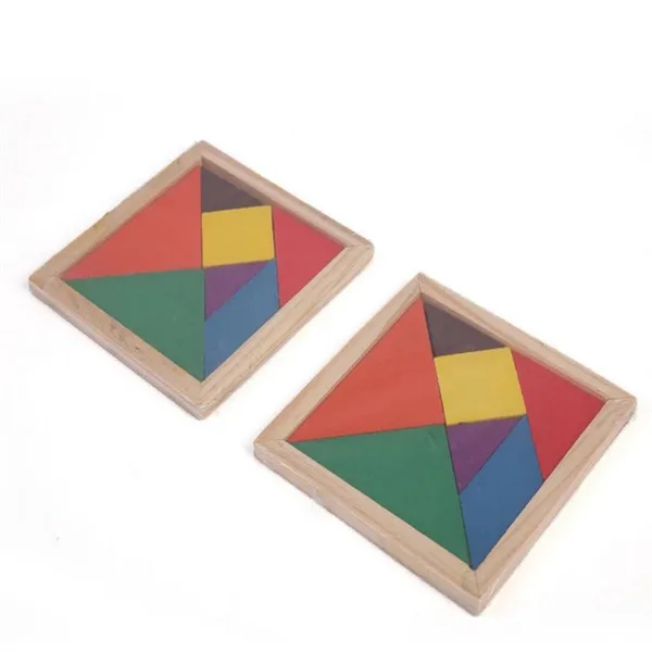 Деревянные Tangram 7 шт./компл. головоломки Красочные квадратные IQ Игры Головоломка