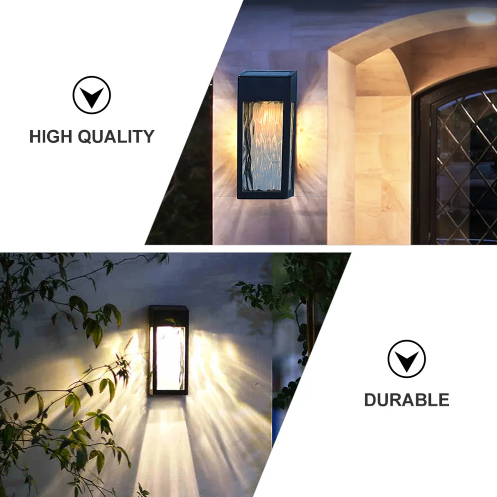 

1Pc Outdoor Wall Lamp Garden Solar Lamp Waterproof Landscape Light (Black)