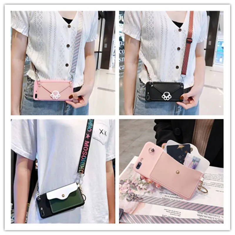 Чехол на шею с ремешком для Oppo A52 A53 A53S A72 A9 A5 2020 A8 A31 Find X2 Pro Realme X50 6 XT чехол-бумажник A92