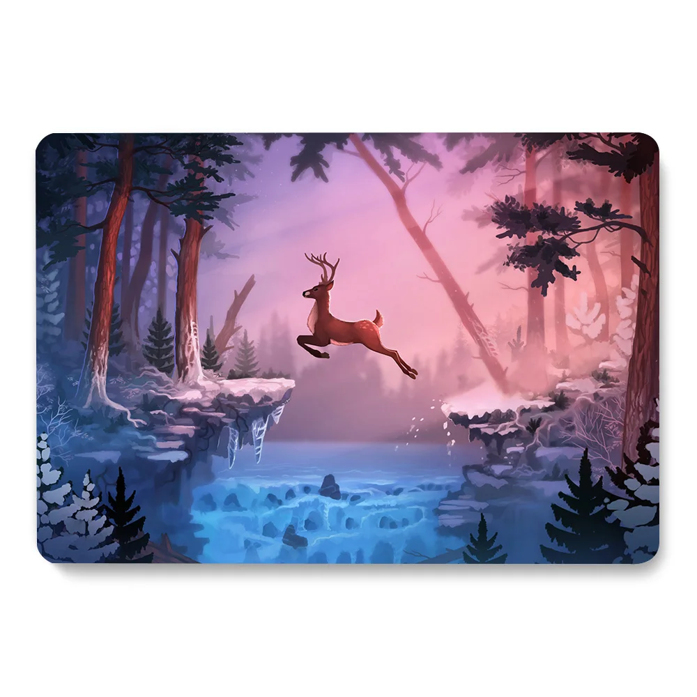 Чехол для ноутбука с изображением леса лося MacBook retina Air 11 12 13 3 Новинка Pro 15 4 16
