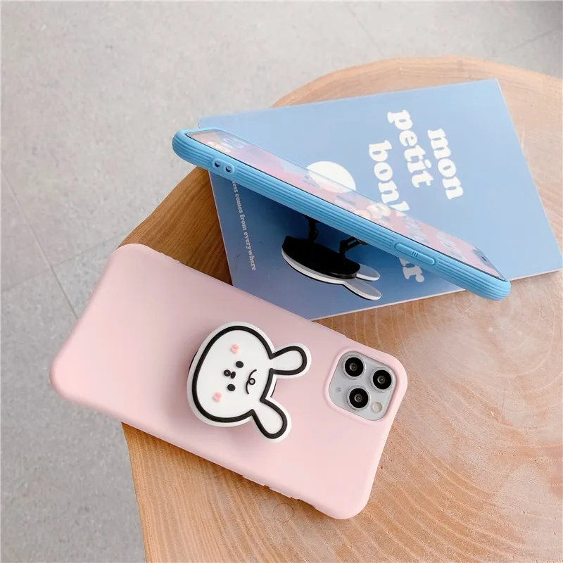 

Rabbit folding stand girl Phone Cover Case female For Iphone X 11 12 mini pro Xs Max Xr 10 8 7 Plus se2 Luxury Soft Coque Fundas