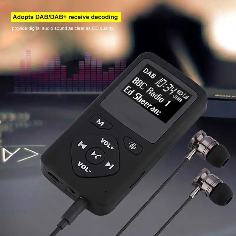 Портативный карманный цифровой мини-радио DAB/DAB + FM Bluetooth-совместимый mp3-плеер с