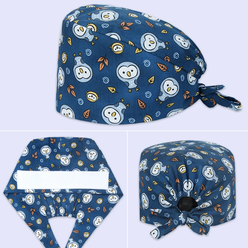 

Fall Birds Scrub Cap Nurse Print Scrubs Hat Tieback Forehead Sweatband Dental Veterinary Working Skull Cap Pattern Hats M626