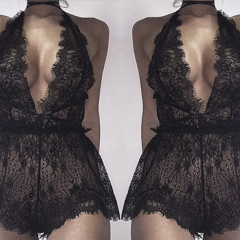 Модное женское черное сексуальное кружевное платье с v-образным вырезом Висячие