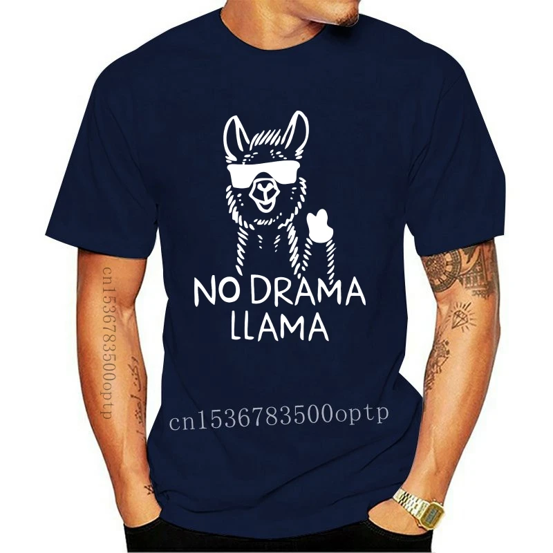 

New No Drama Llama T-Shirt Funny Cute Design Tumblr Peace Out Grey White Basic Models Tee Shirt