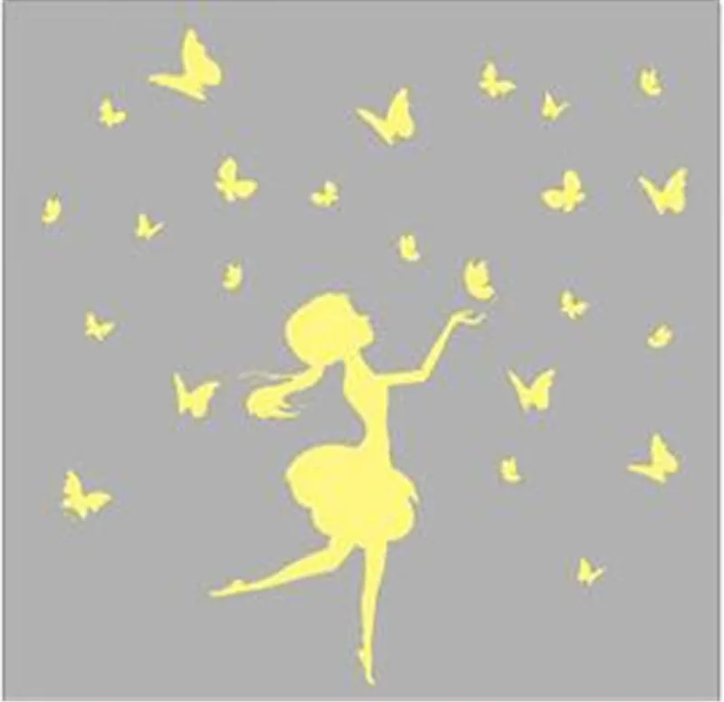 Наклейка со звездами и бабочками украшение для детской комнаты наклейка декор