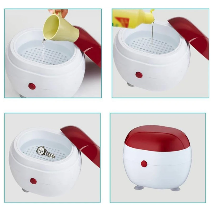 Мини ультразвуковая машина для чистки ювелирных изделий часы очки зубная щетка