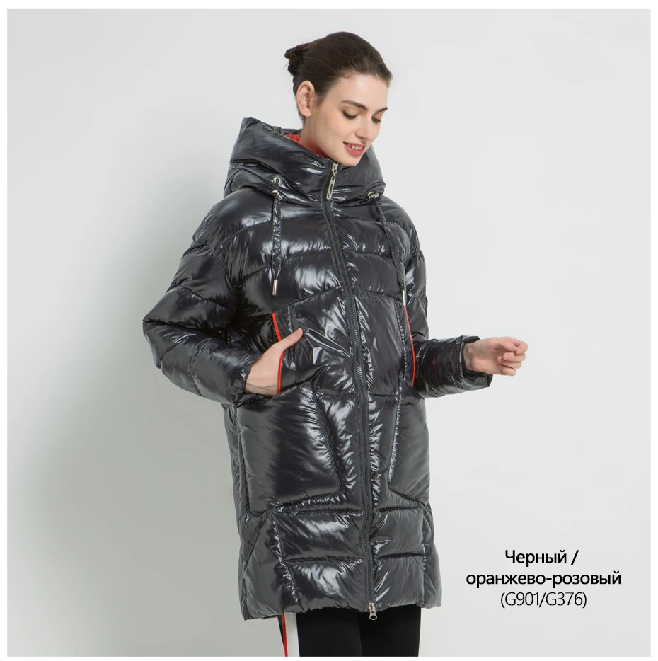 ICEbear2019 Новая зимняя женская куртка с капюшоном Женское пальто мода женская одежда высокого качества хлопок одежда бренд одежды GWD19504I