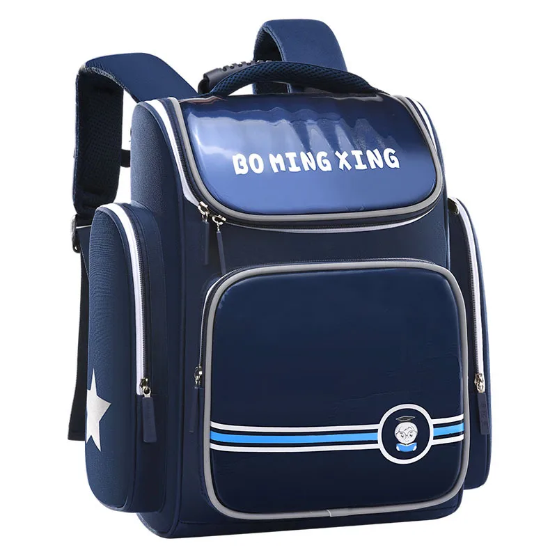 Школьный ранец для учеников начальной школы, вместительный рюкзак с осветлителем для защиты позвоночника, 1-3-6 классов