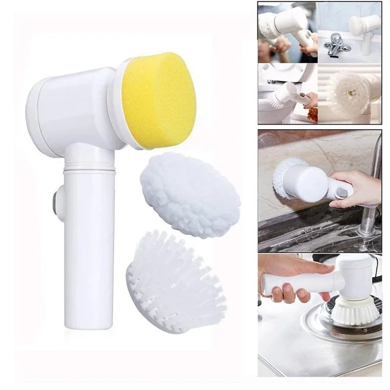 

5 In 1 Handheld Electric Cleaning Brush For Bathroom Tile And Tub Kitchen Cloths Bathtub Washing Brush Home Cleaning Tools