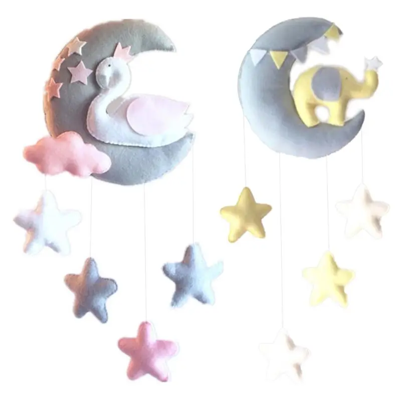 

Baby Crib Non-woven Moon Stars Wind Chime Toys Room Ceiling Mobile Hanging Decor