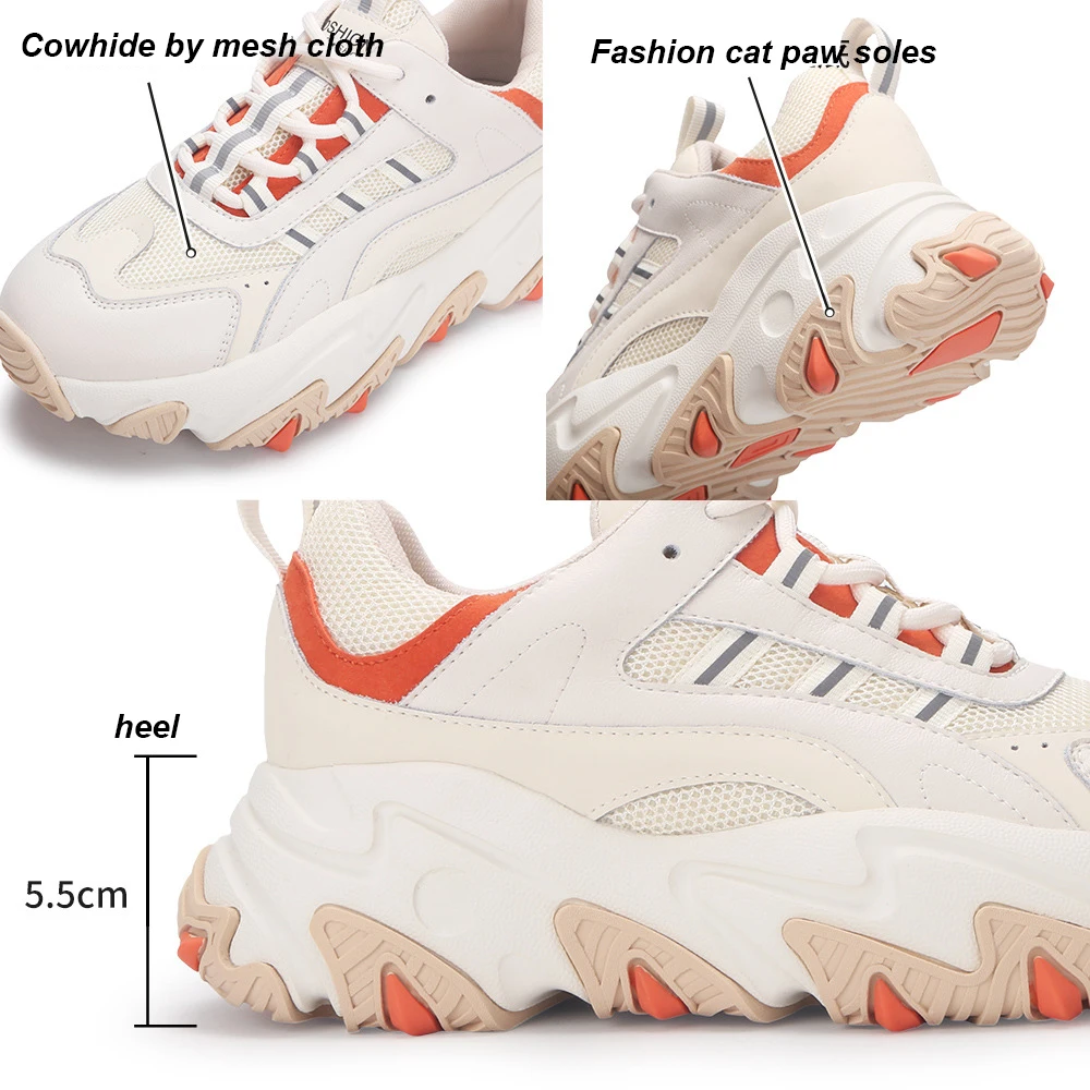 

2020 Fashion Female Sneakers Autumn Chunky Women Sneakers Womens Platform Sneakers White Shoes Canvas Shoes Ladies Casual Shoes
