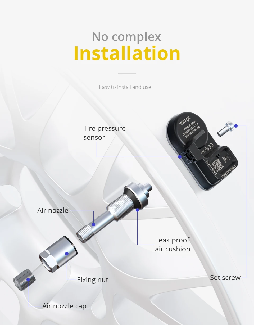 XTOOL TS100 433 & 315MHz TPMS TP100 Датчик сканирования ремонт шин инструменты автомобильные