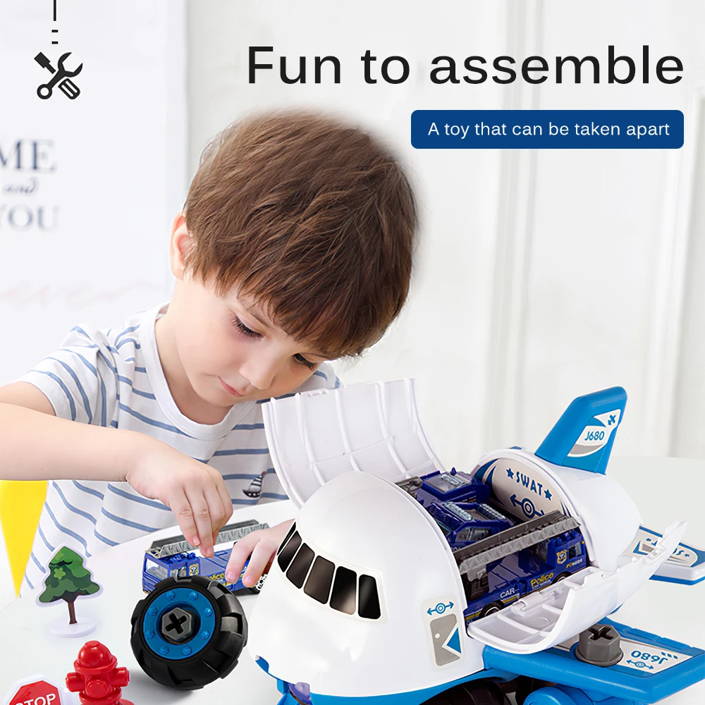 

Children Aircraft Toy Simulation Track Inertia Large Size Passenger Plane With Vehicle Kids Storage Car Toy Airliner Toys Car