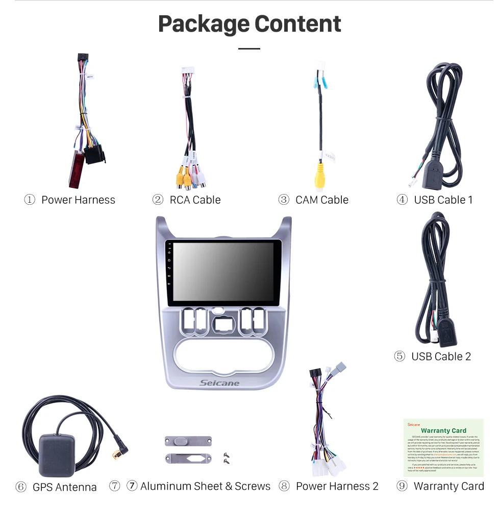 Seicane автомобильный Android 8,1 HD " Bluetooth навигация для Renault Duster/Logan 2009-2013 USB AUX gps авто стерео Поддержка Carplay 3g wifi