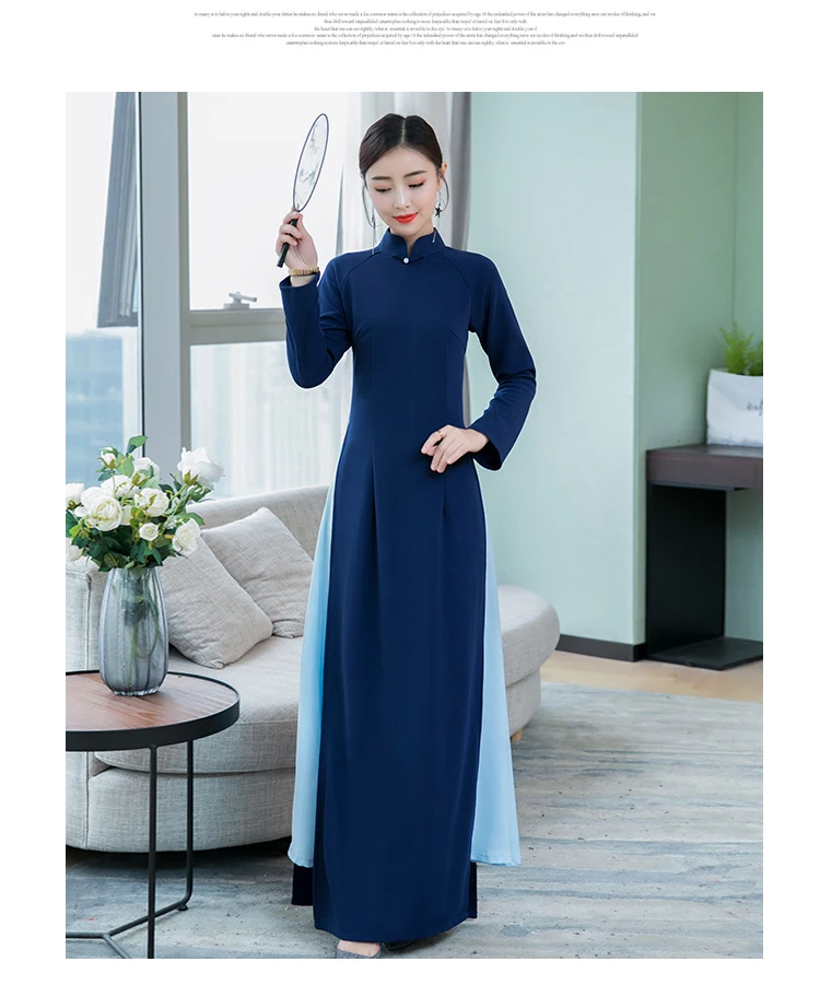 ao dai японское хлопковое женское платье-Ципао ao dai yukata высокого класса из Вьетнама aodai