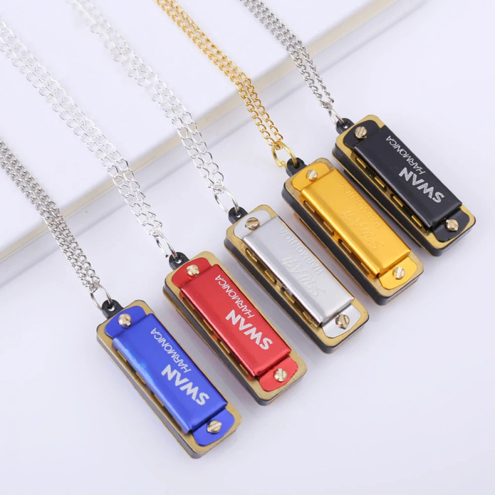 Ретро Мини гармоника ожерелье кожаный металлический кулон креативный