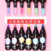 24 baglot creative planet wine bottle highlighter mini 6 colors drawing painting art marker pen school supplies stationery gift