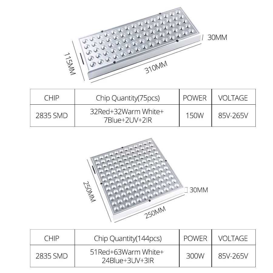 Фитолампа полного спектра светодиодный светильник для выращивания растений 150