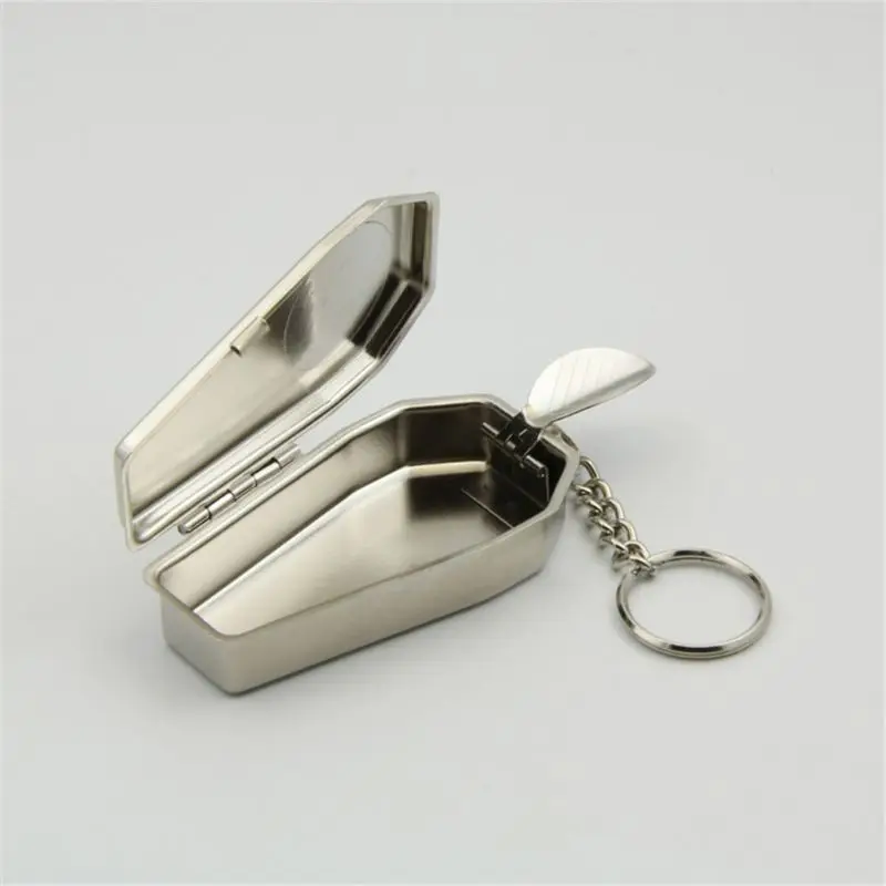 Tinplate Coffin Shape Pocket Ashtray Portable Ash Tray with Lids Smoking Box Y1QE | Спорт и развлечения