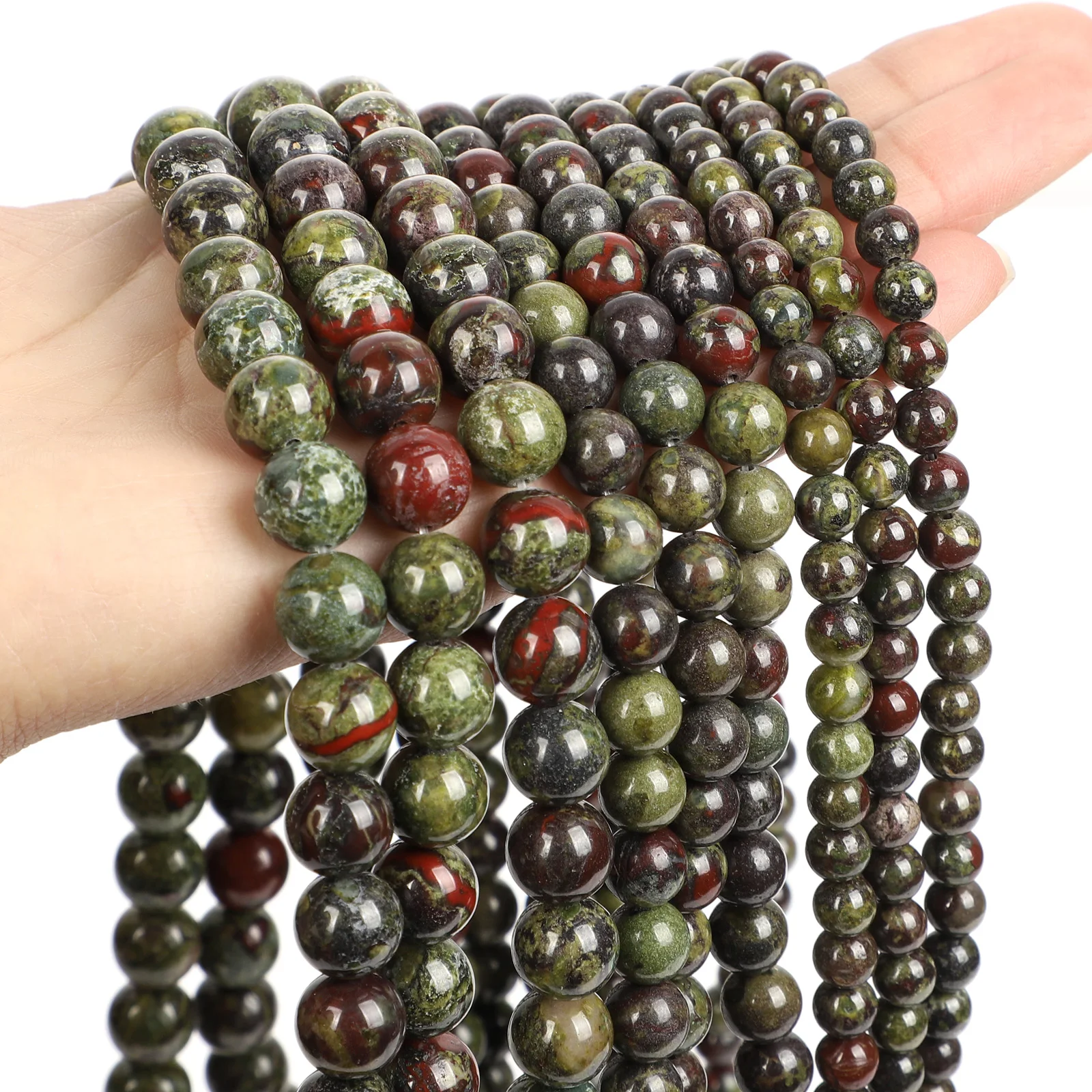 Бусины из натурального камня браслет с драконом и кровью незакрепленные Круглые