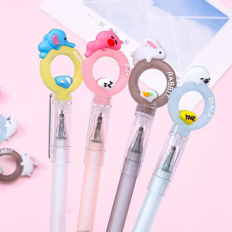 Милый мультфильм животных пончик свинья Дельфин стираемая гелевая ручка кролик