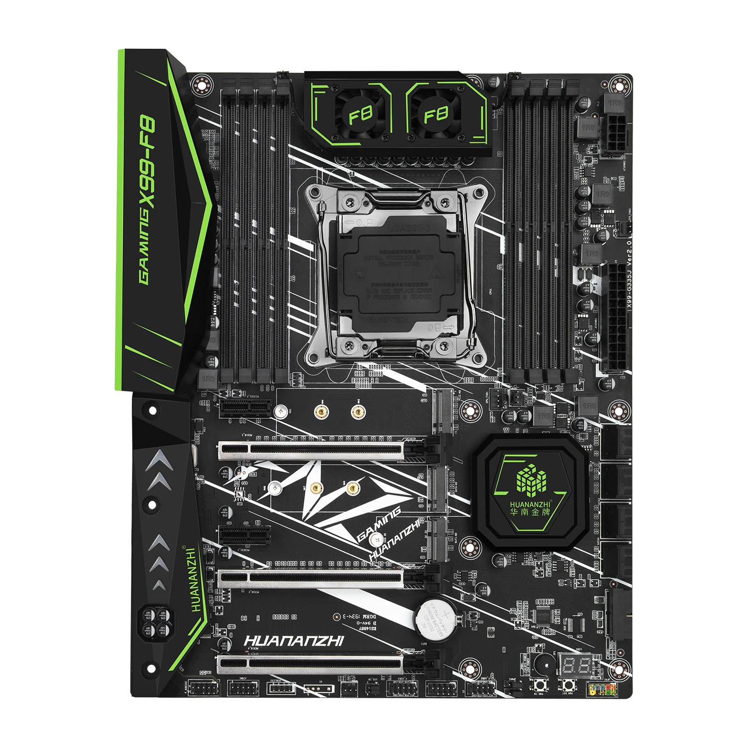 HUANANZHI X99 F8 материнская плата с двумя M.2 NVMe слот SSD WI FI Процессор Intel Ксеон 2680 V3 кулер