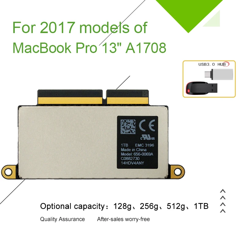 SSD-накопитель A1708 для ноутбуков Macbook Pro 128 ГБ 256 13 3 дюйма 2017 год 1708 PCI-E EMC 3164 2978 |