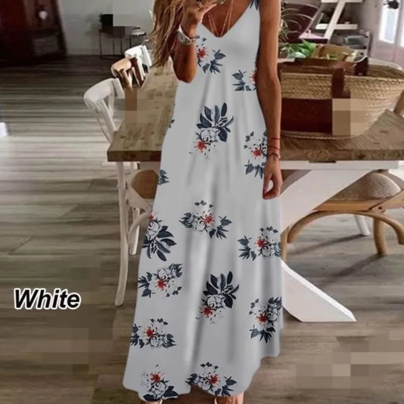 

2020 New Fashion Sexy Summer Women's Print Holiday Suspender Indian Style Dress Plus Sizes Big Large Dresses
