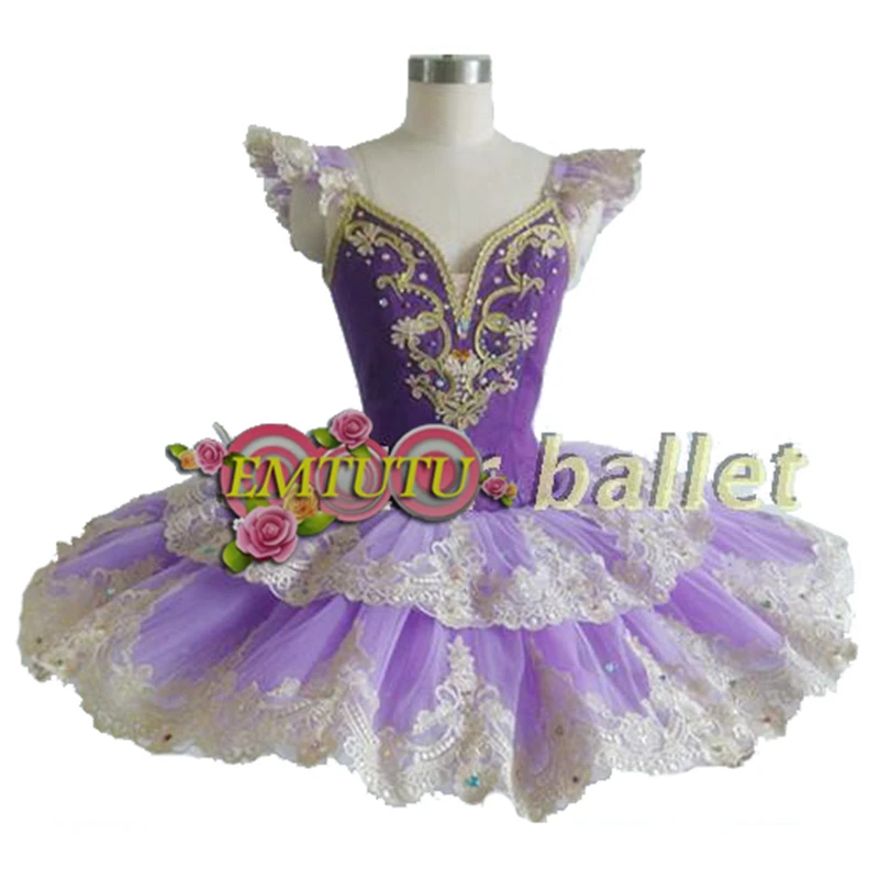 Винтажные профессиональные балетные пачки для взрослых Цвет фиолетовый золотой