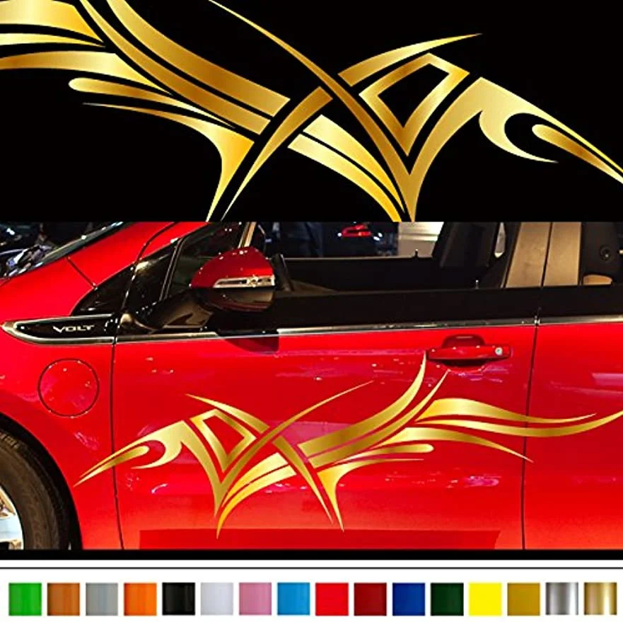 

2 шт. универсальная боковая юбка Автомобильная дверная Наклейка автомобильные аксессуары