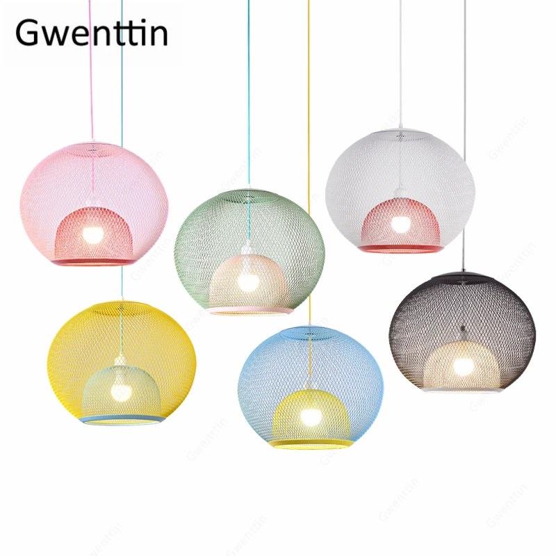 Подвесной светильник в виде железного шара домашний художественный декор для