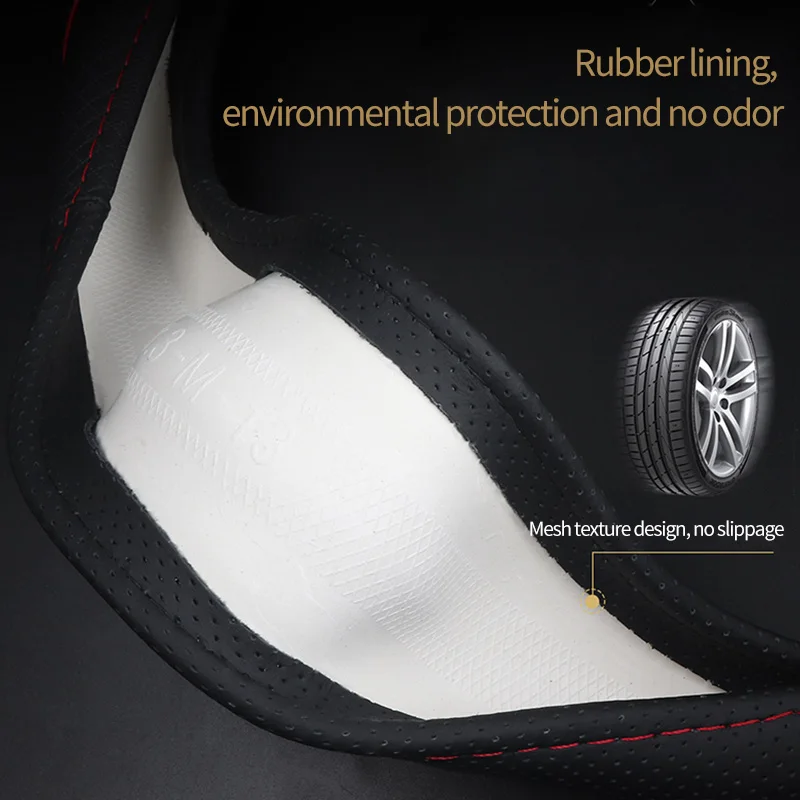 

Car Steering Wheel Cover Skidproof Auto Steering Wheel Cover Cowhide Breathable Car STYLING For Chevrolet Equinox Cavalier