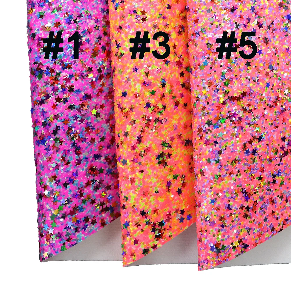 30x134 см рулон красочная звезда крупная блестящая ткань кожа Новое поступление для