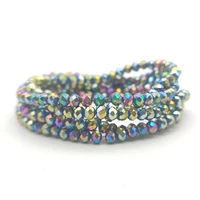 2 3 4 6 8mm round plated colorful glass faceted flat crystal beads czech loose beads accessories bracelet for jewelry making
