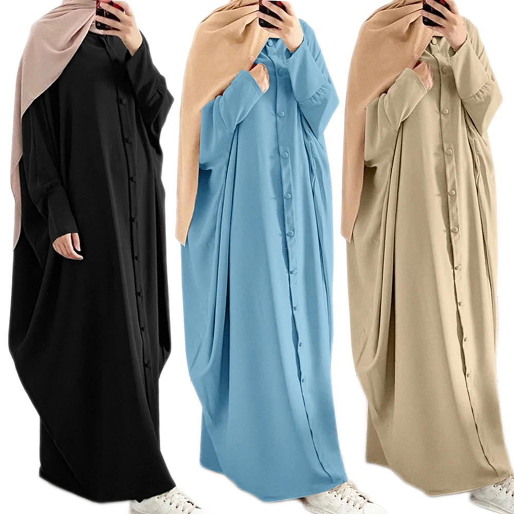 Рамазан мусульманская абайя для женщин хиджаб длинное платье молитва с рукавами «летучая мышь» костюм, накидка, Восточный халат, Турция веч...