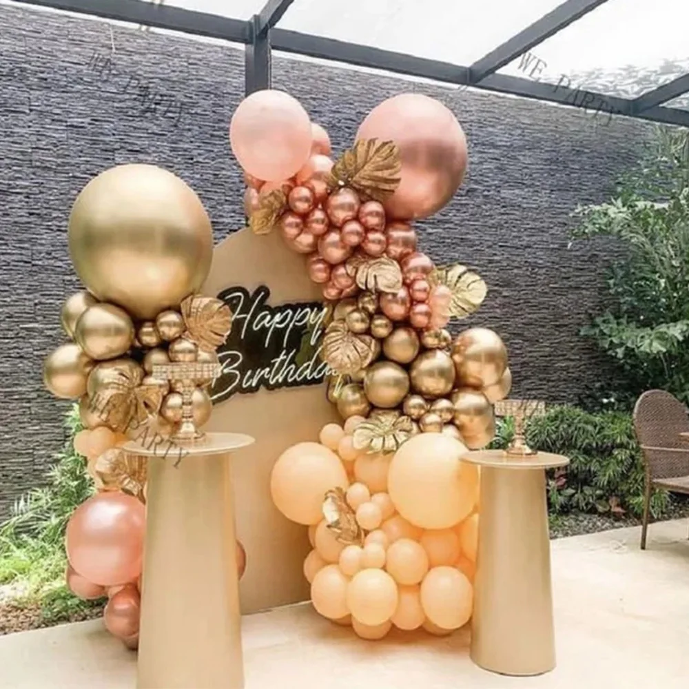 

Gold Rose Gold Balloons Arch Garlands Set Wedding Birthday Decorations Metal Ballons Happy Birthday Party DecBalon Bridal Shower