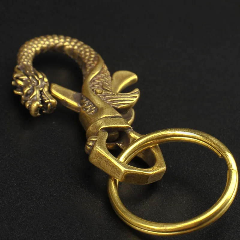 Винтажные медные брелоки в виде дракона Феникса для пар безделушки латунные с