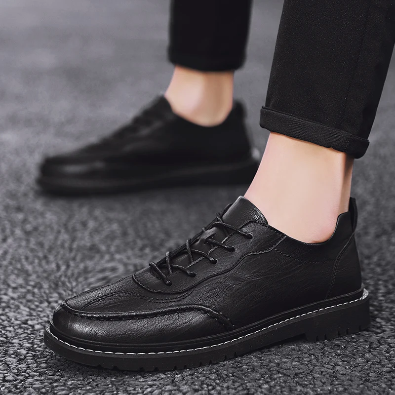 

Мужские кожаные туфли, Классические деловые туфли-оксфорды ручной работы, британский тренд, дышащие Элегантные повседневные рабочие туфли