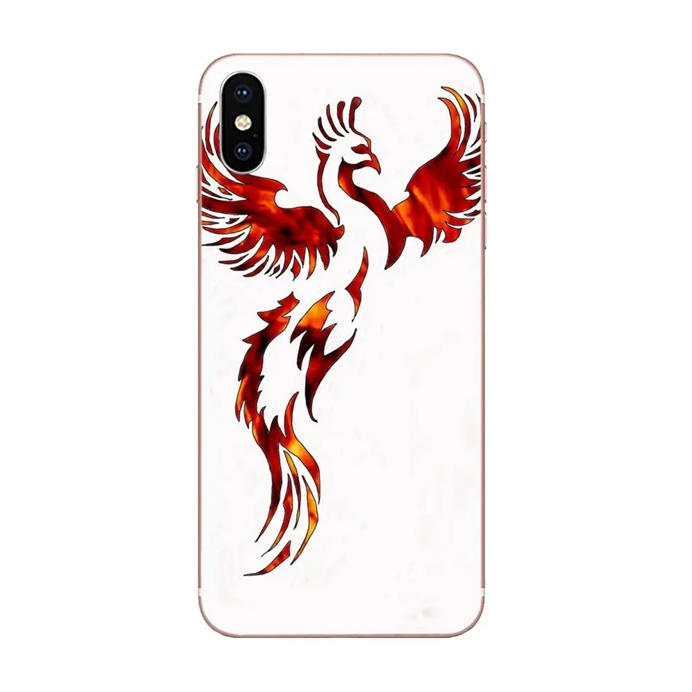 Восходящий огненный феникс птица тонкий ТПУ сотовый для Apple iPhone 4 4s 5 5C 5S SE 6 6S 7 8 Plus X