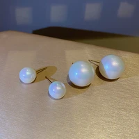 new earrings classic simple and white round pearl stud earrings for women temperament accessories korean girls fashion jewelry