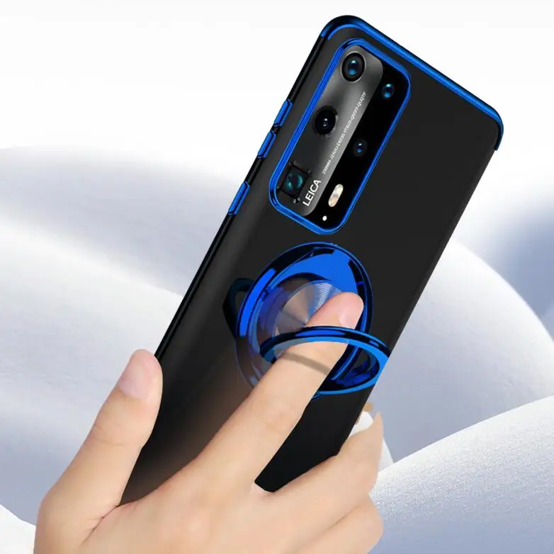 Чехол для huawei p40 lite E мягкие Металлические Магнитные чехлы P40 Pro чехол телефона PSmart
