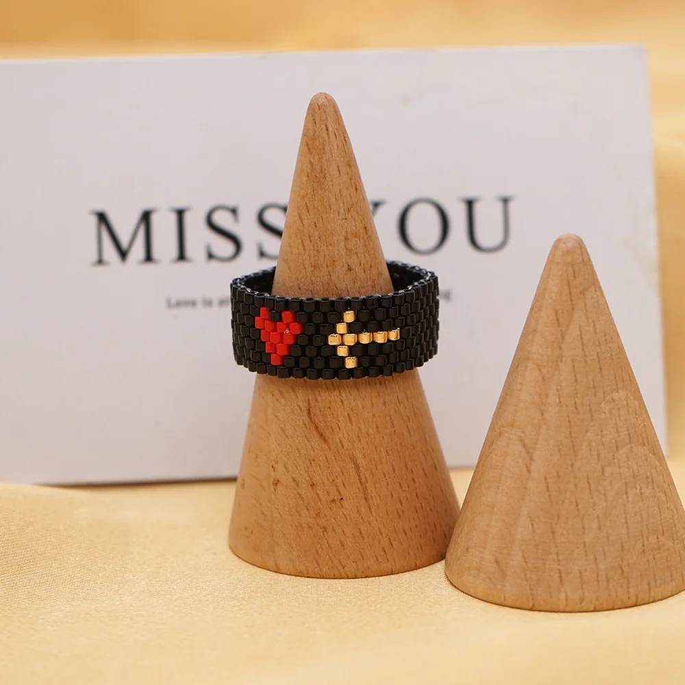 

Go2boho Miyuki Heart Pattern Ring For Women Gift Jewelry Unique Anillos Arrow Rings Accessories Beading Handwoven Jewellery