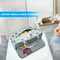 multi functional embroidery storage bag practical durable crochet hooks organizer sewing tools thread yarn holder