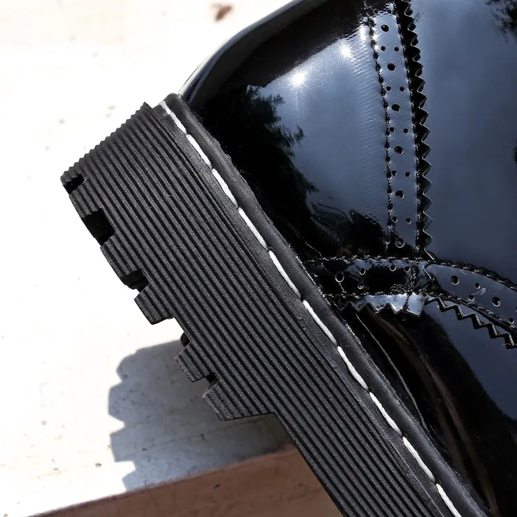 Ботинки PXELENA женские в британском стиле криперы на плоской платформе удобные