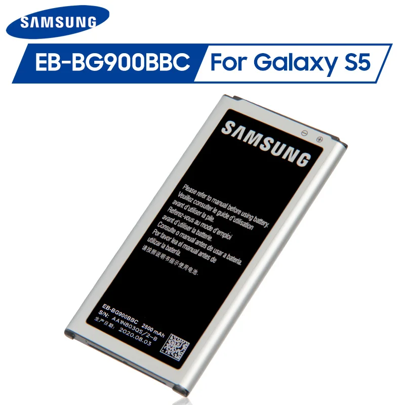 Оригинальный аккумулятор Samsung EB BG900BBE BG900BBU для S5 G900S G900F G900M G9008V 9006V 9008W 9006W G900FD NFC 2800