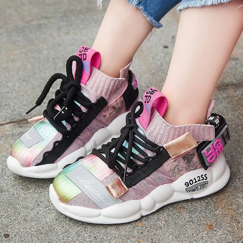 2019 осенние детские кроссовки для девочек обувь мальчиков модная повседневная