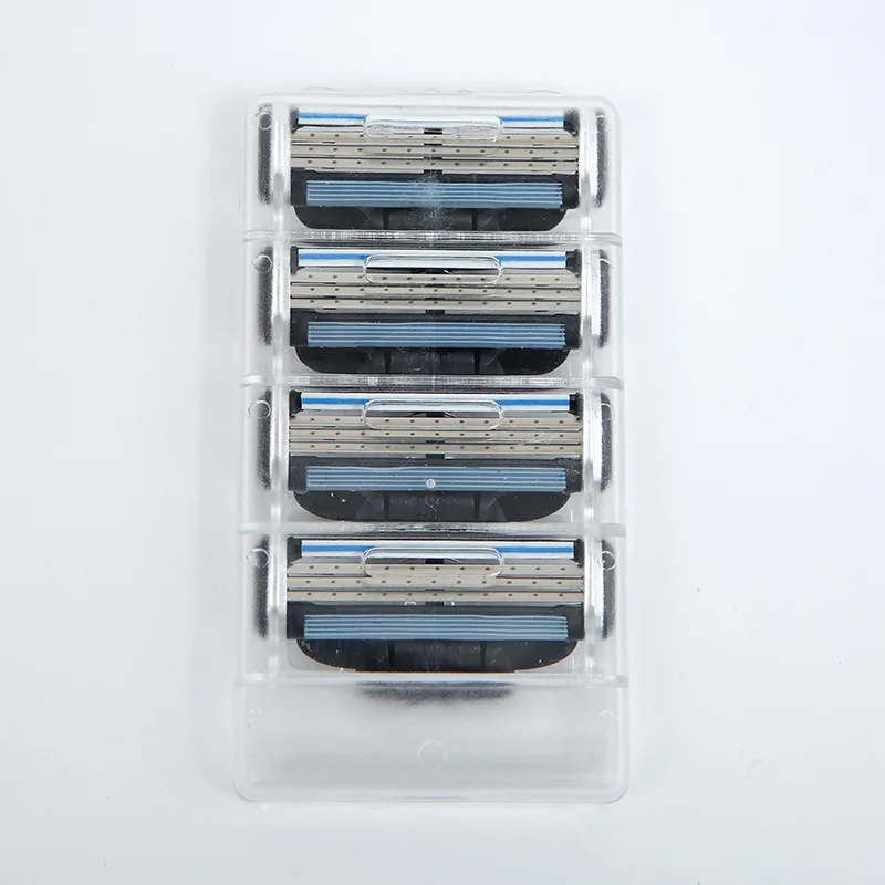 

4 Pieces/lot 3 Layer Replaceable Blades Razor Blade Face Razor Blades for Man Shaving Blades Gillette Mach 3 Safety Razor Razors