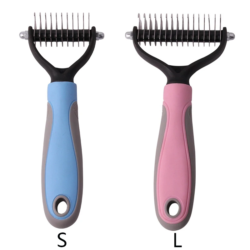 Щетка для вычесывания шерсти домашних животных двусторонняя расческа кошек и