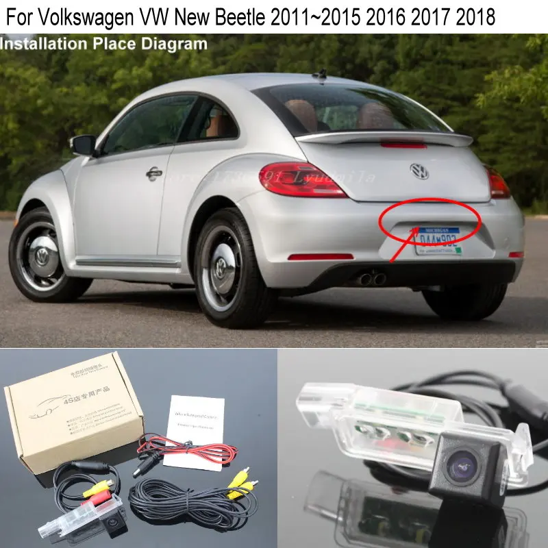 Cámara de aparcamiento para coche, pantalla Original Compatible con RCA, cámara de visión trasera, para Volkswagen VW New Beetle 2011 ~ 2015 2016 2017